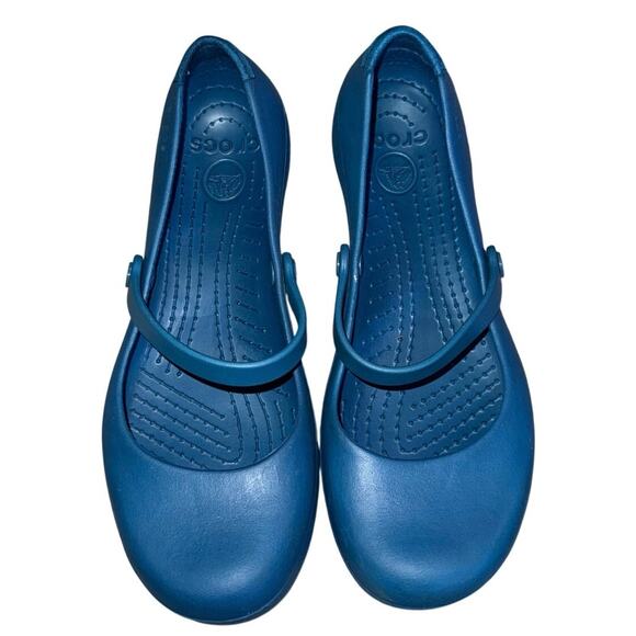 Crocs Alice Work Blue Mary Jane ballet Flats, women’s Size 8 EUC - Picture 3 of 3